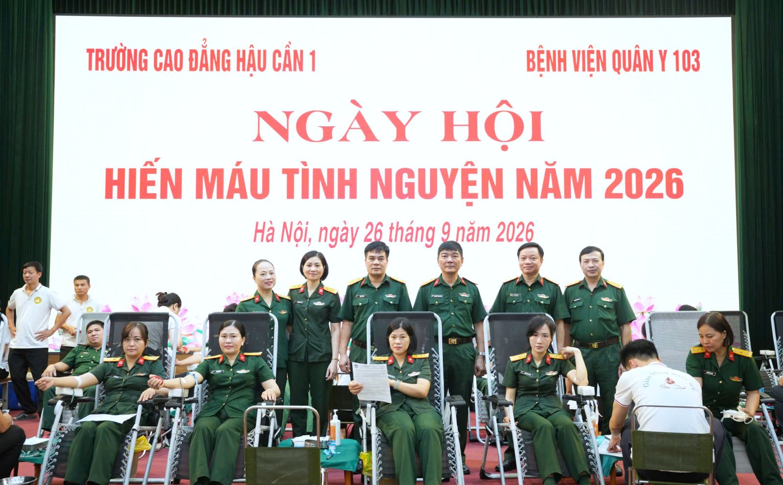 TRƯỜNG CAO ĐẲNG HẬU CẦN 1 PHỐI HỢP BỆNH VIỆN QUÂN Y 103 TỔ CHỨC NGÀY HỘI HIẾN MÁU TÌNH NGUYỆN NĂM 2026