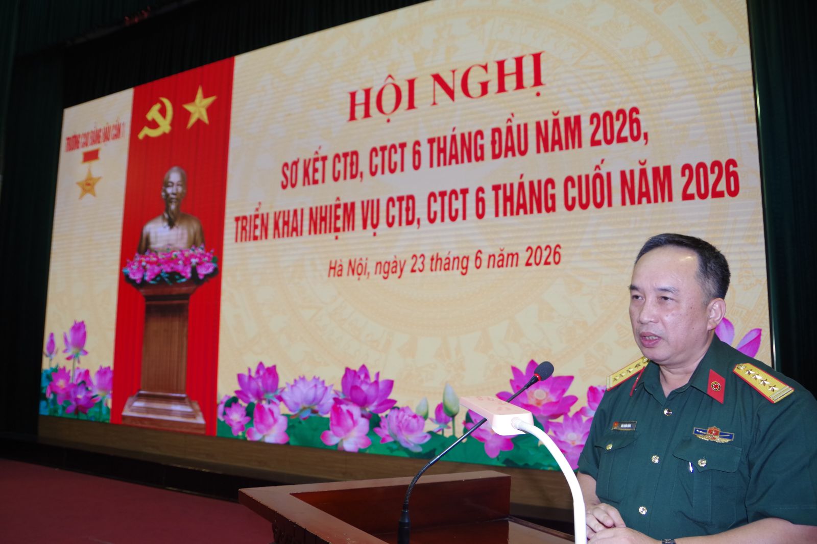 TRƯỜNG CAO ĐẲNG HẬU CẦN 1 TỔ CHỨC HỘI NGHỊ SƠ KẾT CÔNG TÁC ĐẢNG, CÔNG TÁC CHÍNH TRỊ 6 THÁNG ĐẦU NĂM 2026